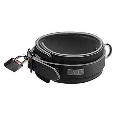 Tom Of Finland - Neoprene Locking Collar. Solidny neoprenowy zniewalający kołnierz. 