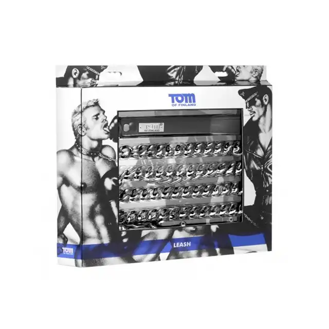 Tom Of Finland - Neoprene Gun Metal Leash. Ultra wytrzymała i mocna metalowa smycz. 