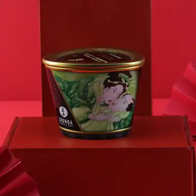 Shunga- Świeczka do masażu o zapachu zielonej herbaty 170 ml 
