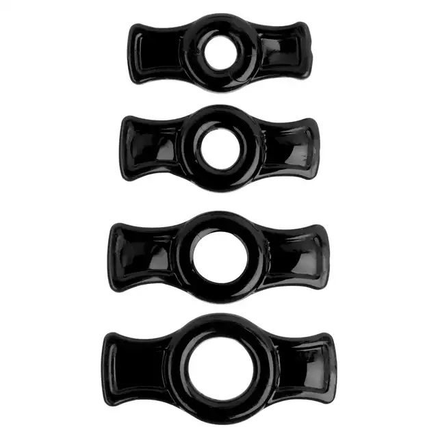 Doc Johnson - Titan Men Cock Ring Set. Zestaw 4 elastycznych ringów na penisa o różnych średnicach 