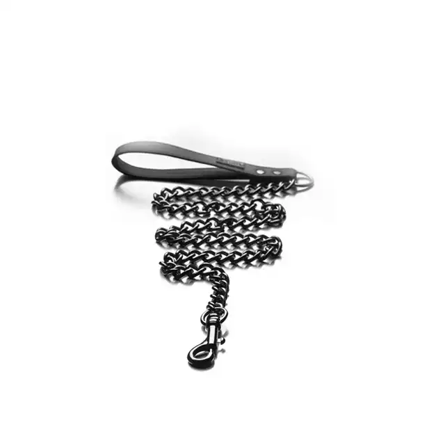 Tom Of Finland - Neoprene Gun Metal Leash. Ultra wytrzymała i mocna metalowa smycz. 
