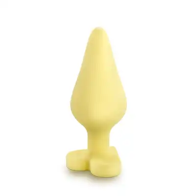 Blush - Candy Heart Spank Me S/M Yellow - żółty korek analny z napisem. Kształt serca na końcówce