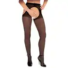 Roxana - 6386 L/XL. Rajstopy z podkreślającymi wycięciami, otwarty krok i klasyczna czerń