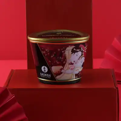 Shunga- Świeczka do masażu o zapachu truskawki 170 ml