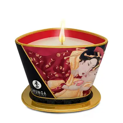 Shunga- Świeczka do masażu o zapachu truskawki 170 ml