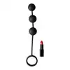 Tom of Finland - Silicone Cock Ring with 3 Weighted Balls. Super ciężkie, silne kulki analne z pierścieniem na penisa. 