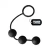Tom of Finland - Silicone Cock Ring with 3 Weighted Balls. Super ciężkie, silne kulki analne z pierścieniem na penisa. 