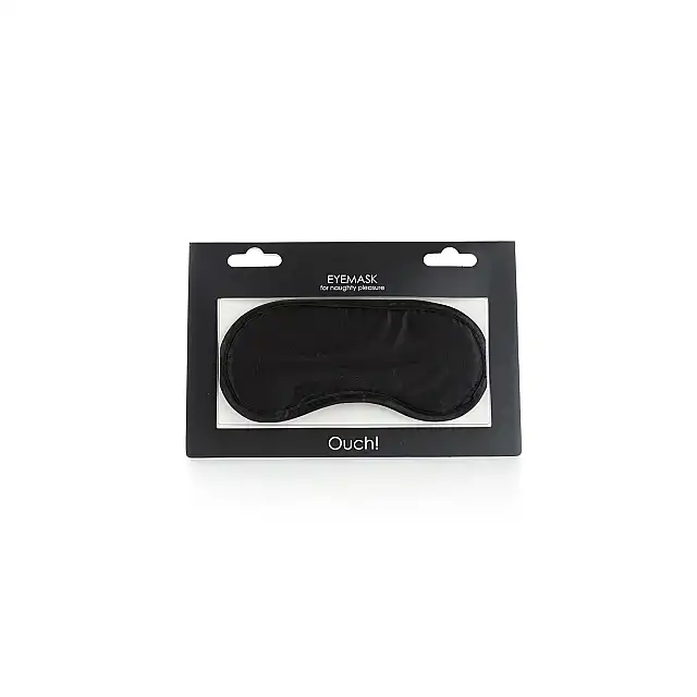 Ouch! - Soft Eyemask Black. Czarna miękka satynowa maska 