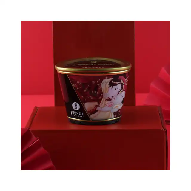 Shunga- Świeczka do masażu o zapachu truskawki 170 ml