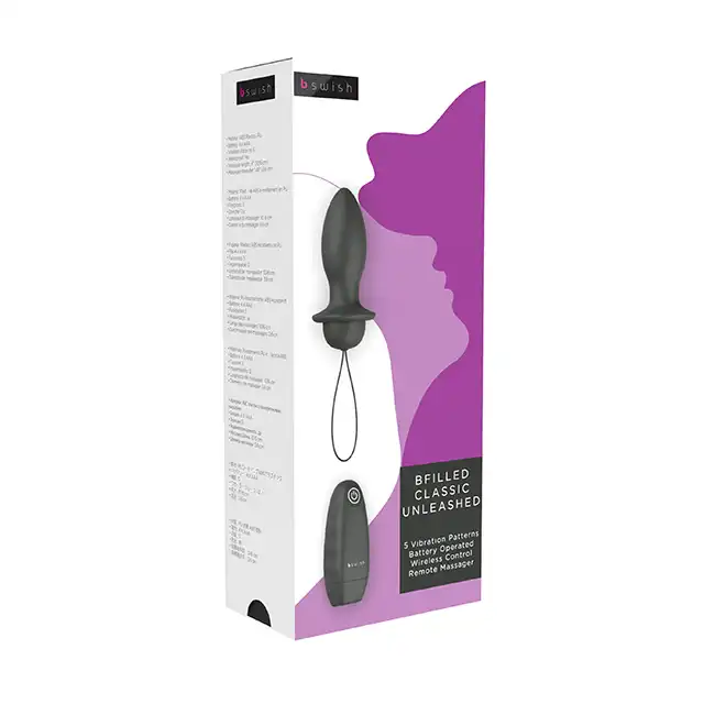 B Swish - BFilled Classic Vibrating Plug. Wibrujący nowoczesny plug sterowany zdalnie pilotem. Niesamowite doznania solo oraz z partnerem. 