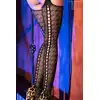 Chilirose - 4057. Czarne ażurkowe bodystocking z otwartym krokiem. Rozmiar S. 