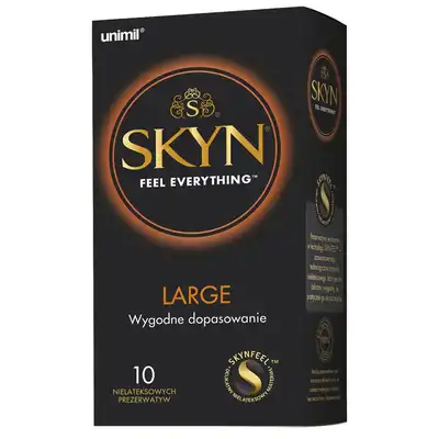 Unimil -  Skyn Large 10 sztuk. Prezerwatywy  56 mm. Odczucie ciała przy ciele. 