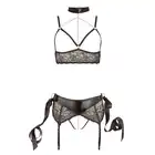 Cottelli Bondage - Bra Set For Bondage Games L. Unikatowy komplet bieliźniany w klimacie bondage. Drapieżne kobiety w ponętnym koronkowym komplecie to szczyt męskiej fantazji