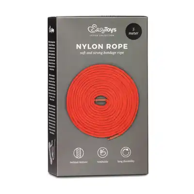 Easytoys - Soft&amp;Strong Bondage Rope. Miękka specjalistyczna lina, 5 metrów. Czerwona.