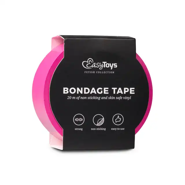 EasyToys - Hot Pink Bondage Tape. Taśma do wiązania 20 metrów. Kolor mocny róż.