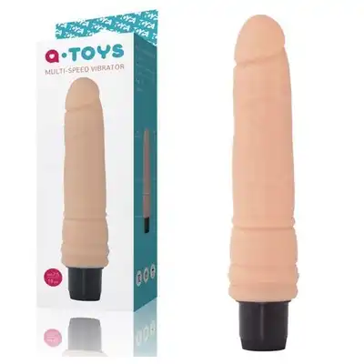 A-toys - Realistic Multispeed Vibrator. 19 cm x 3 cm ultra miękki, przyjemny w dotyku wibrator z regulacją prędkości. 
