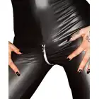 Noir - czarny kombinezon wetlook z otwartym kroczem rozmiar: XL 