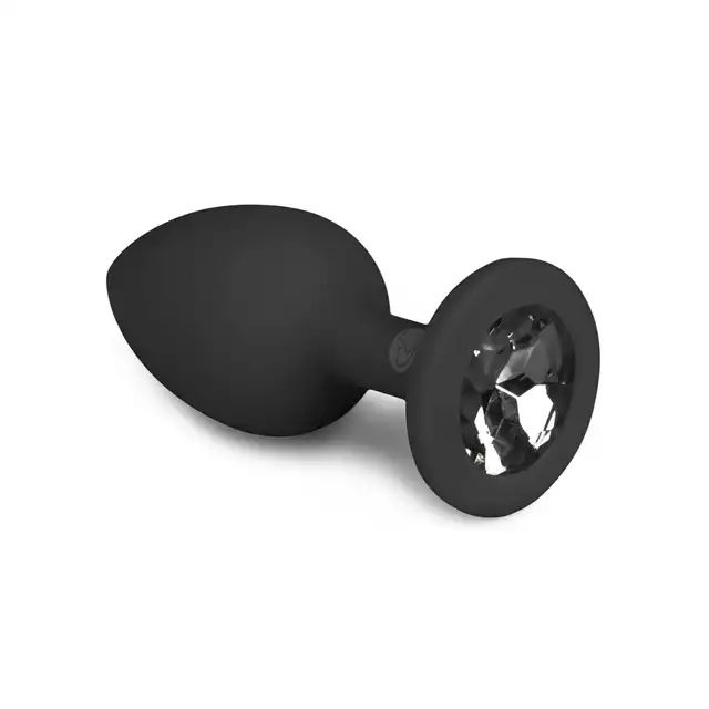 Easy Toys - Diamond Plug Small - Black. Mały, piękny, silikonowy korek analny z diemencikiem.