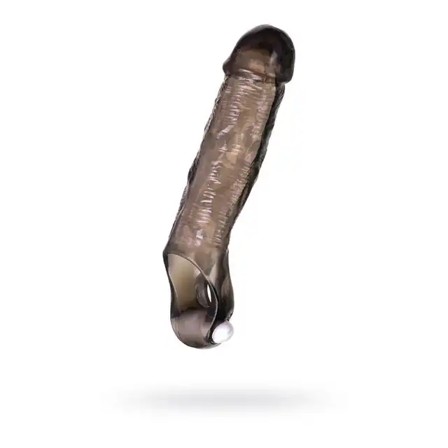 XLover - Penis Extender. Czarna wibrująca nakładka powiększająca penisa. 