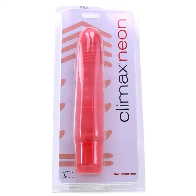 Climax Neon Vibrator - czerwony 17.1 cm