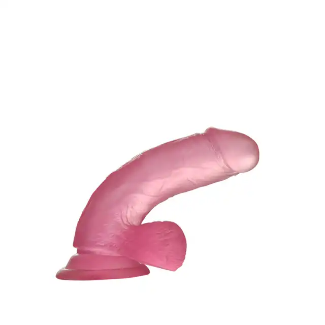 LoveToy - Pink Jelly Dildo. Żelowe dildo w różowym kolorze. Elastyczne, z mocną przyssawką. 15 cm długości. 