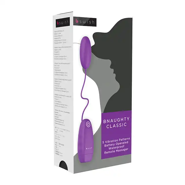  B Swish - Bnaughty Classic Wibrating Egg. Fioletowe jajeczko z mocnymi wibracjami