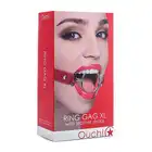 Ouch! - Ring Gag XL. Knebel z otwartym ringiem w kolorze czerwonym