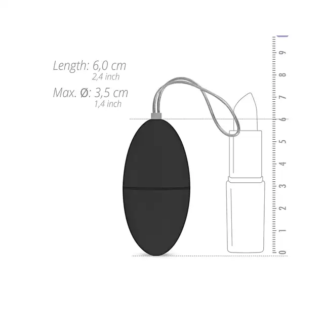 Easytoys - Remote Control Vibrating Egg - Black. Elegancki zdalnie sterowane jajeczko. 7 programów