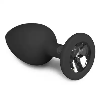 Easy Toys - Diamond Plug Small - Black. Mały, piękny, silikonowy korek analny z diemencikiem.