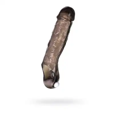 XLover - Penis Extender. Czarna wibrująca nakładka powiększająca penisa. 