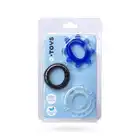 A-Toys - Cockrings set. Zestaw 3 ringów z wypustkami dla intensywniejszej stymulacji i silniejszej erekcji
