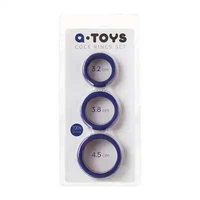 A-Toys 768015 Cock Rings Set. Zestaw Fioletowych Ringów 3,2; 3,8; 4,5cm
