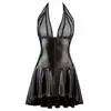 Noir Handmade - Black Dress XL. Seksowna i elegancka sukienka z prześwitującym biustem i rozkloszowaną spódnicą 