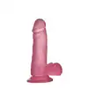 LoveToy - Pink Jelly Dildo. Żelowe dildo w różowym kolorze. Elastyczne, z mocną przyssawką. 15 cm długości. 