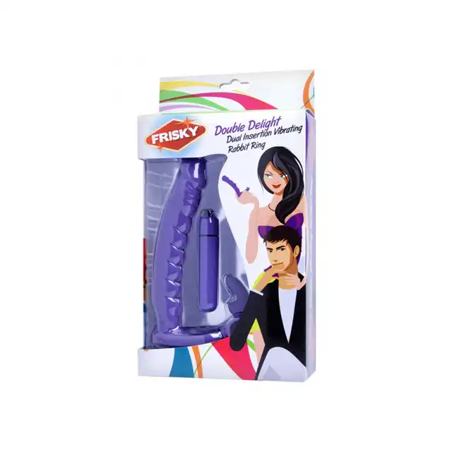 Double Delight Dual Penetration Vibrating Rabbit Cock Ring. Genialna innowacyjna  zabawka dla dwojga do poczwórnej  stymulacji. Bestseller!