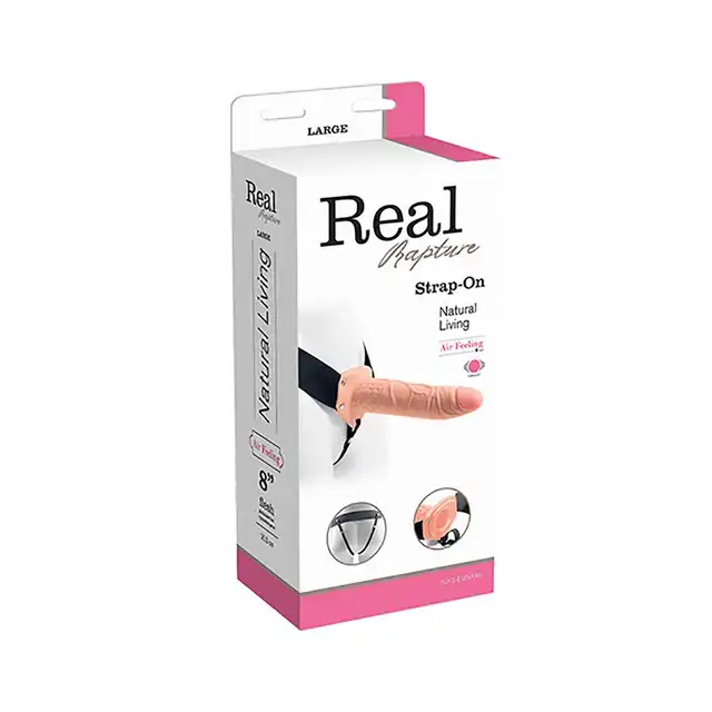 Real Rapture - Vibrating Strap-On 8" Flesh. Proteza penisa 20,5 cm