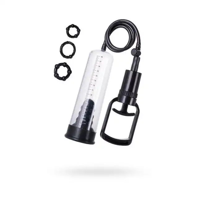 A-Toys - Vacuum Pump. Przezroczysta pompka do powiększania penisa. Mierz swoje postępy z linijką na tubie