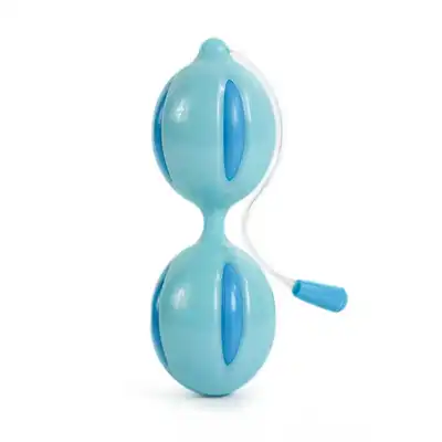 Topco - Climax Blue Vaginal V-Balls USA. Z ciężarkami wewnątrz. Błękitne. Wodoodporne.