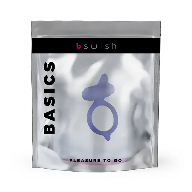 bSwish  - Bcharmed Basic Penis Ring Reflex Blue. Mocno wibrujący przyjaciel twojej sypialni.