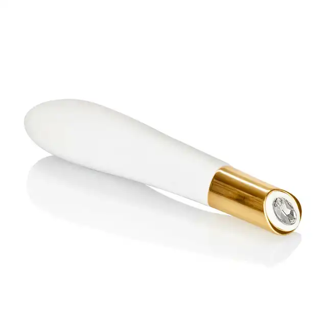 Jopen - Callie, Vibrating Dual Massager. Luksusowy Biało/Złoty. 7 programów. Zdobiony kryształem.