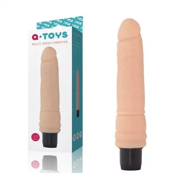A-toys - Realistic Multispeed Vibrator. 19 cm x 3 cm ultra miękki, przyjemny w dotyku wibrator z regulacją prędkości. 