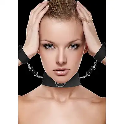 Ouch! - Collar And Cuffs. Pobudzający zmysły zestaw kajdanek z obrożą 