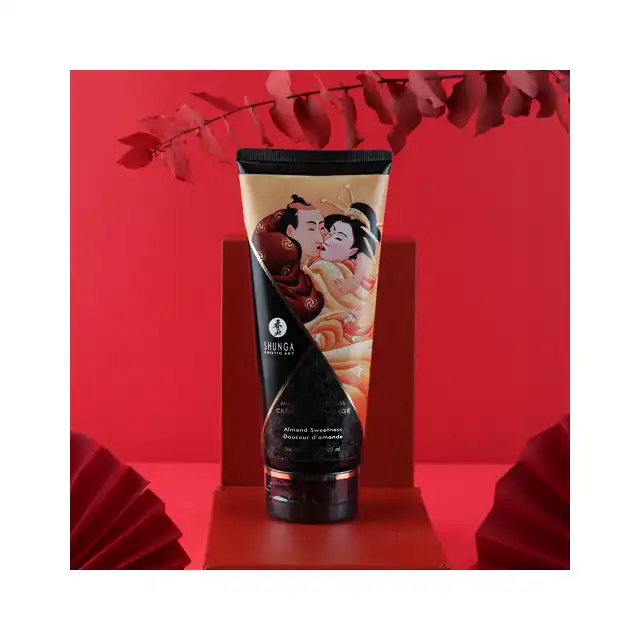 Shunga - Massage Cream Almond 200 ml. Smakowy krem do masażu o zapachu słodkich migdałów. Mega Sale!