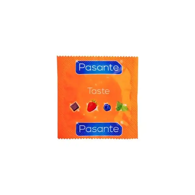 Pasante - Strawberry Crush 3 szt. Czerwone prezerwatywy o smaku i zapachu soczystej truskawki 