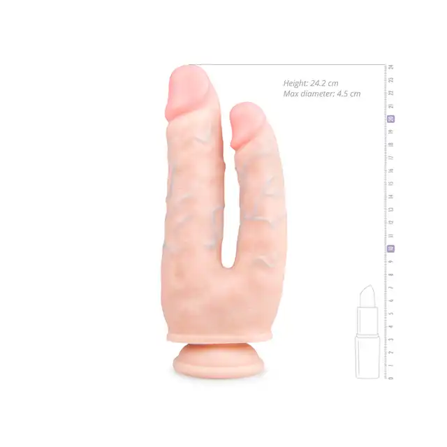 EasyToys - 25 cm Double Dildo. Podwójne realistyczne dildo z żyłami. 24cm i 21cm.