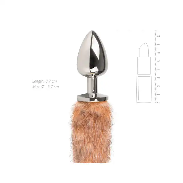 EasyToys - Fox Tail Plug No. 8 - Silver Korek analny lisia kita. Ogon 37cm.