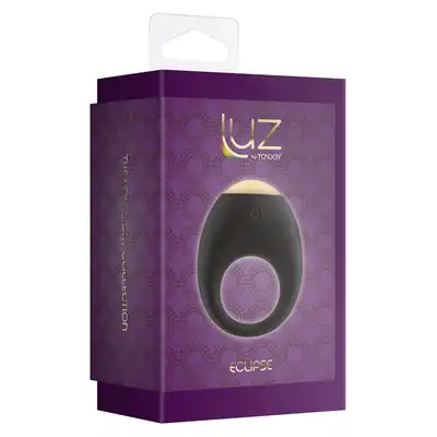 ToyJoy - Luz Eclipse Vibrating Cock Ring. Wibrujący ring na penisa z multi-kolorowym światłem LED. Zadbaj o nastrojowe światło w sypialni 