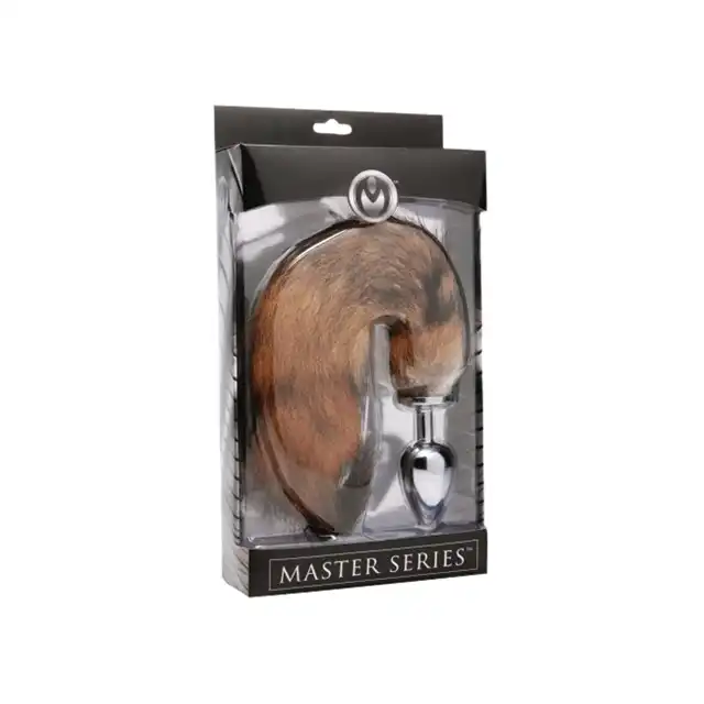 Master Series PRO - Profesjonalny gęsty piękny lisi ogon  z metalowym korkiem analnym. Rozmiar XL