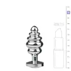 Easy Toys - Metal Butt Plug Ribbed Small:. Mała żebrowana wtyczka z kryształkiem. 