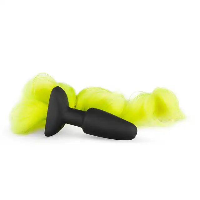 Easy Toys - Pony Anal Plug Yellow. Wtyczka analna z ogonem kucyka. 